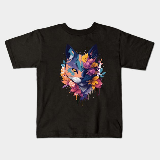 FACE NINJA CAT Kids T-Shirt by Suldaan Style